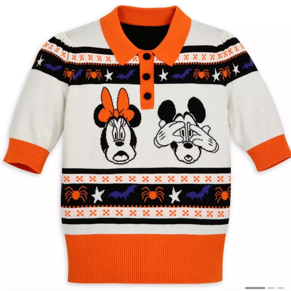 Mickey and Minnie Mouse Halloween Knit Top for Adults by Her Universe